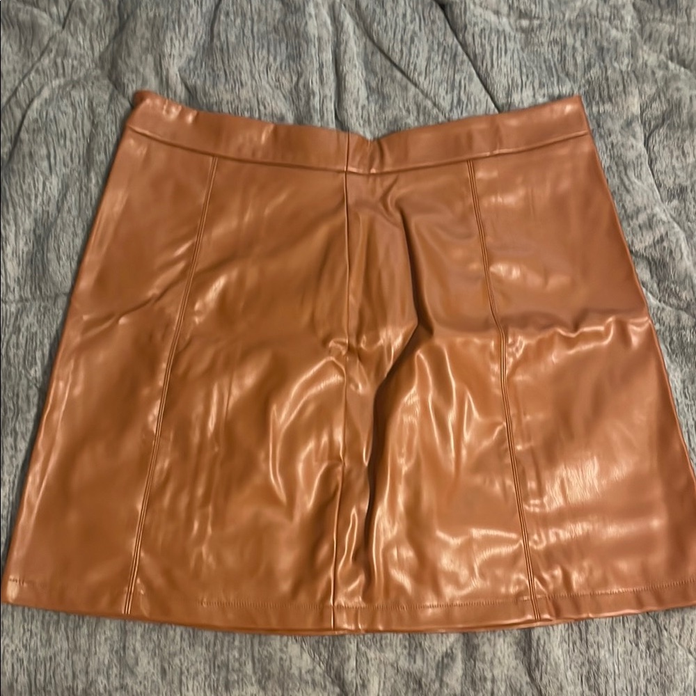 Tan Leather Skirt